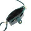 Malá kožená dvouoddílová crossbody kabelka (pouzdro na mobil) Luka tyrkysová
