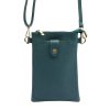 Malá kožená dvouoddílová crossbody kabelka (pouzdro na mobil) Luka tyrkysová