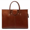 Kožená dámská business taška do ruky Camilla no. 778 hnědá na formát A4