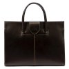 Kožená dámská business taška do ruky Camilla no. 778 tmavěhnědá na formát A4