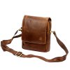 Středně velká kožená crossbody taška Nordee no. 03GM03 hnědá