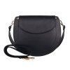 Středně velká kožená pevná kabelka na rameno/crossbody Vera Pelle no. 377 černá
