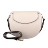 Středně velká kožená pevná kabelka na rameno/crossbody Vera Pelle no. 377 béžová