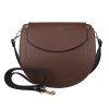 Středně velká kožená pevná kabelka na rameno/crossbody Vera Pelle no. 377 tmavěhnědá