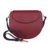 Středně velká kožená pevná kabelka na rameno/crossbody Vera Pelle no. 377 tmavěčervená