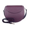 Středně velká kožená pevná kabelka na rameno/crossbody Vera Pelle no. 377 vínová