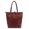 Velká kožená kabelka na rameno/do ruky MiaMore no. 014 vínová