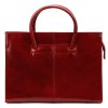 Kožená dámská business taška do ruky Florence no. 1028 tmavěčervená na formát A4