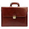 Hladká kožená aktovka Gregorio no. 819-1 hnědá