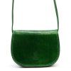 Malá kožená crossbody kabelka no. 46 tmavězelená