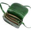 Malá kožená crossbody kabelka no. 46 tmavězelená