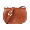Crossbody kožená kabelka no. 46 světlehnědá