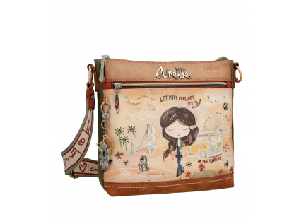 Anekke stylová crossbody kabelka Peace & Love Camel