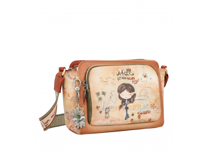 Anekke elegantní crossbody kabelka Peace & Love Camel