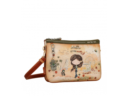 Anekke crossbody kabelka s odepínacím popruhem Peace & Love Camel