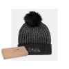 Dámska čierna čiapka s brmbolcom Anekke