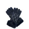 Anekke dámske modré zdobené rukavice