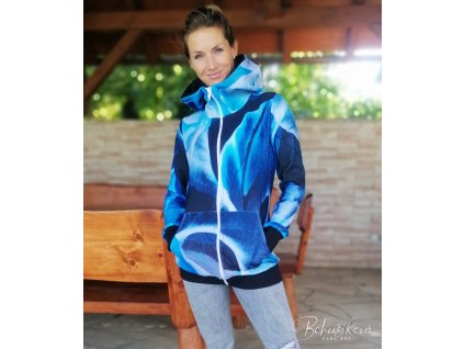 Mikina zip - V tmavých tónech modrá