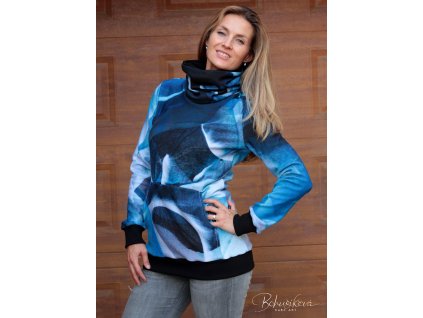 Mikina stoják - tmavé tóny - modrá