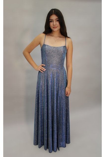Třpytivé společenské šaty světle modré