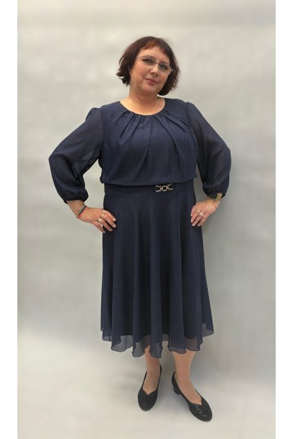 Tmavě modré společenské šaty