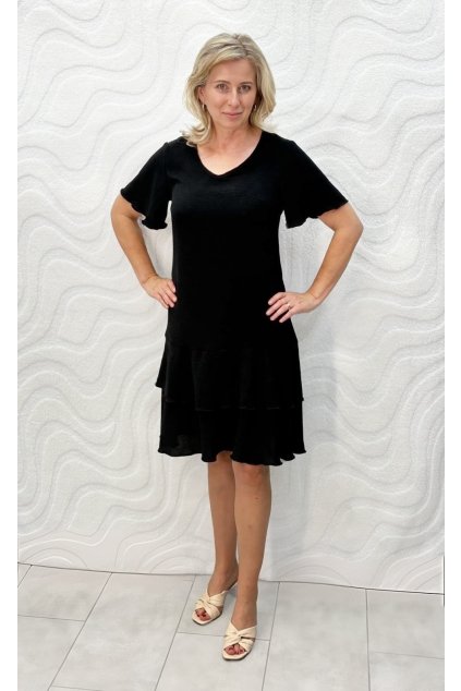 Šaty s volánem černé