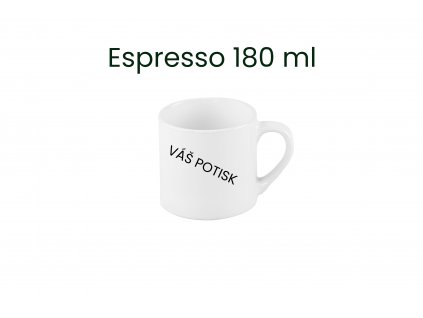 Bílý hrnek espresso s vlastním potiskem 180 ml