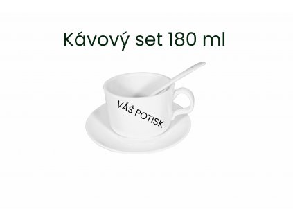 Bílý kávový set s vlastním potiskem 180 ml