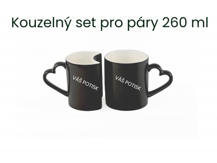 Černé kouzelné hrnky pro páry 260 ml