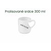 Bílý hrnek s vlastním potiskem a prolisem srdce 300 ml