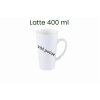 Bílý latte hrnek s vlastním potiskem 400 ml