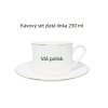 Bílý kávový set zlatá linka s vlastním potiskem