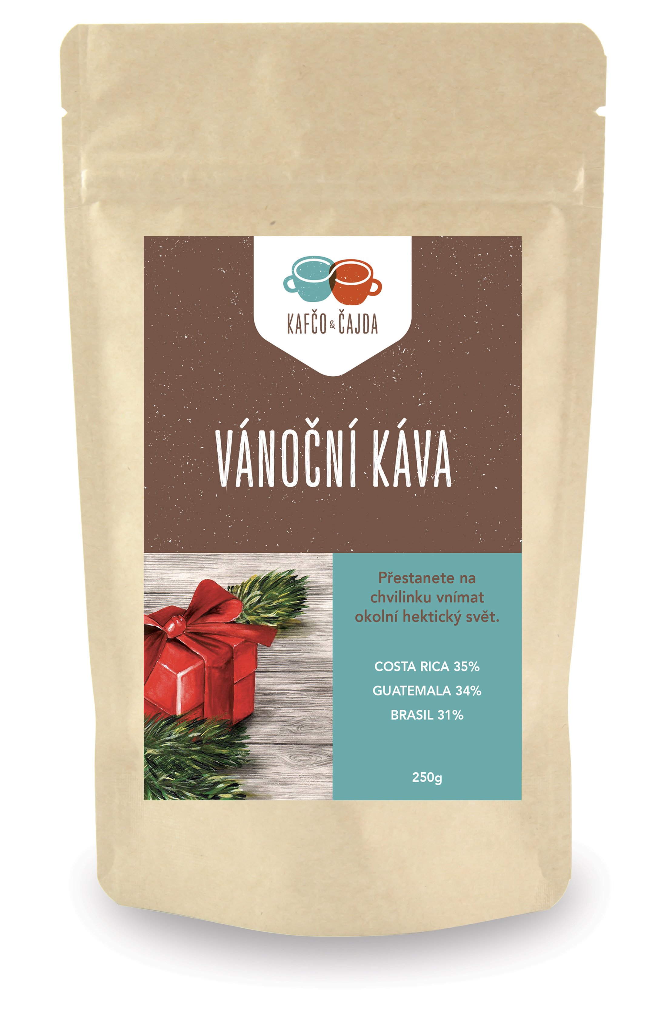 Vánoční káva - směs kávy Velikost balení: 1000 g, Způsob mletí: French press (velmi hrubá)