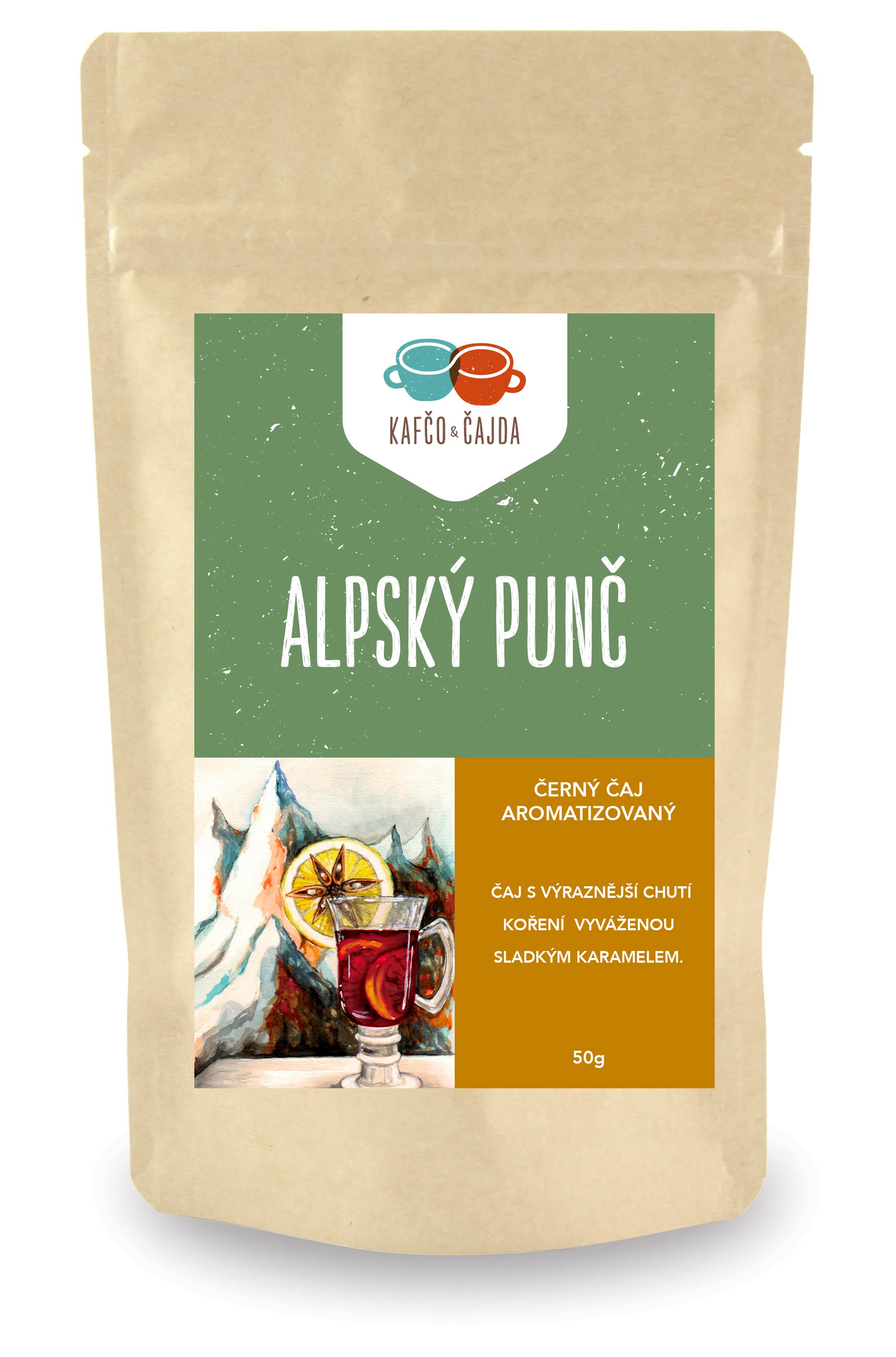 Alpský punč - Černý čaj aromatizovaný - dárkové balení Velikost balení: 200 g