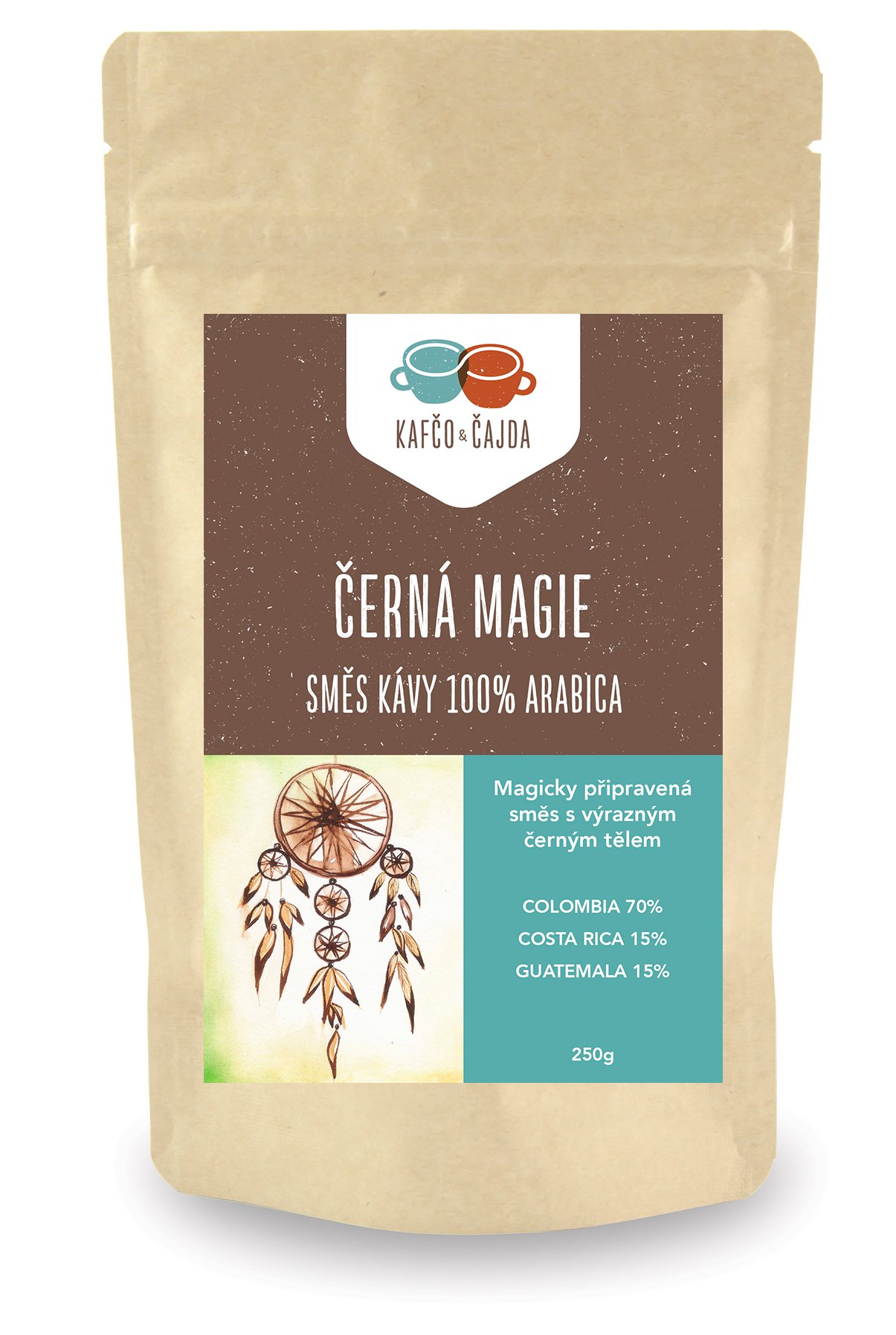 Černá magie - směs kávy - dárkové balení Velikost balení: 1000 g, Způsob mletí: French press (velmi hrubá)