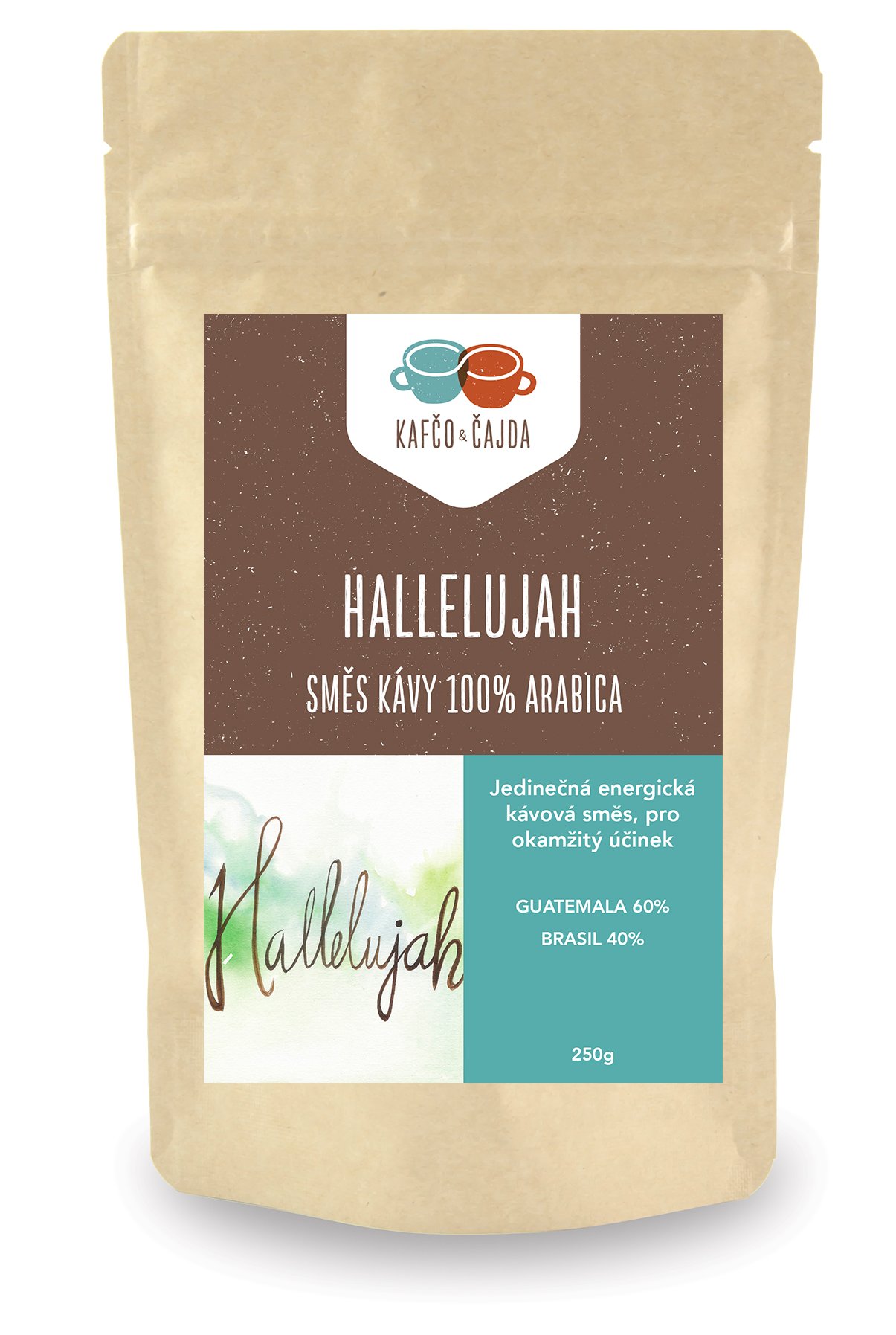 Hallelujah - směs kávy - dárkové balení Velikost balení: 1000 g, Způsob mletí: French press (velmi hrubá)
