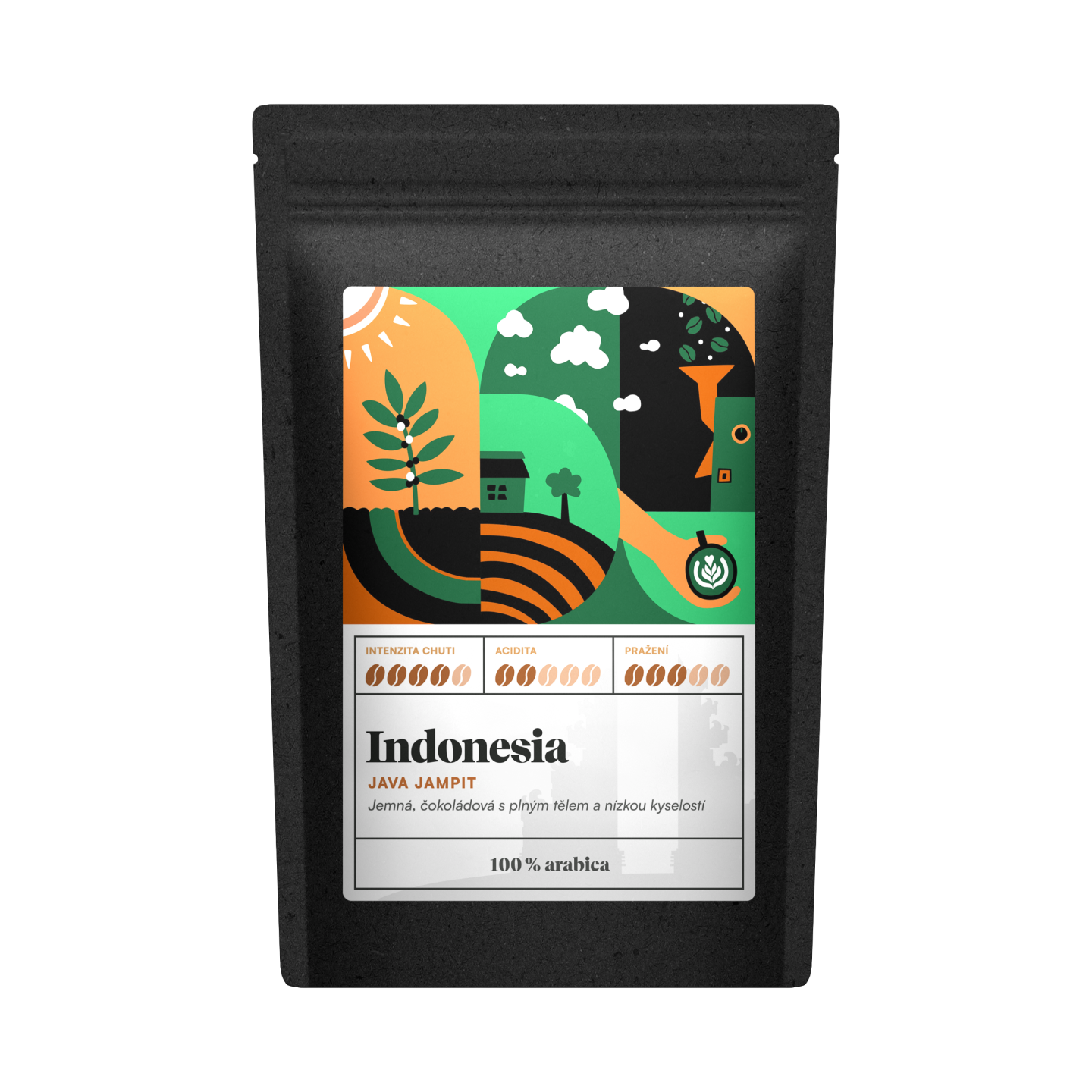 Kafčo-čajda Indonesia Java Jampit - káva Velikost balení: 1000 g, Způsob mletí: French press (velmi hrubá)