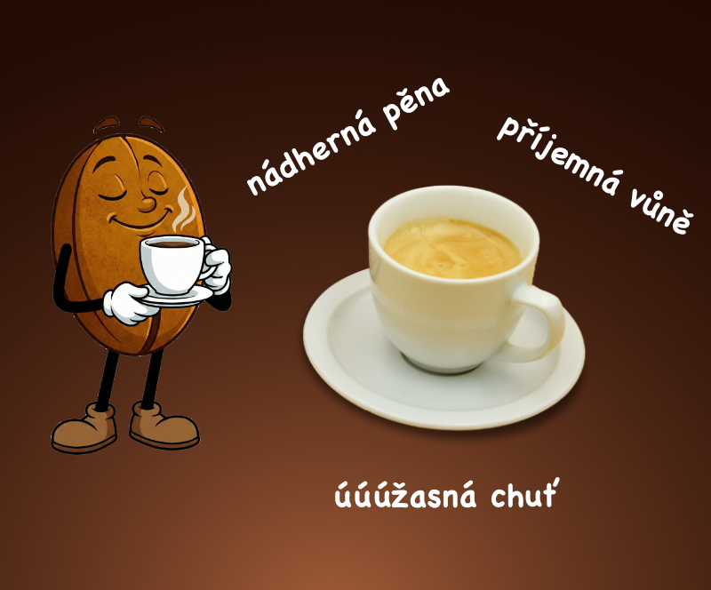 Kaffáčo vychutnávající šálek