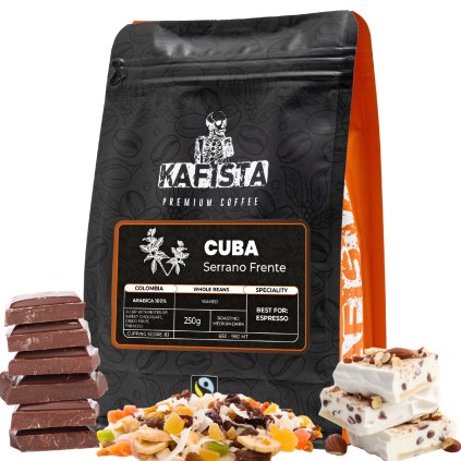 Výběrová káva Kafista "Cuba Serrano Frente" - Zrnková Káva - 100% Arabica - Praženo v Itálii - ideální pro espresso