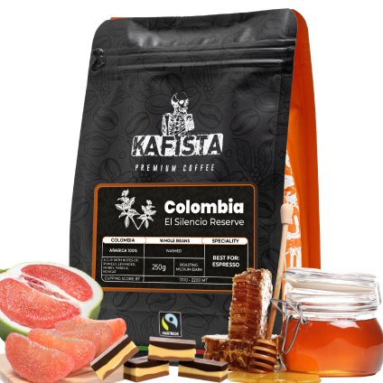 Výběrová káva Kafista "Colombia - El Silencio Reserve" - Zrnková Káva - 100% Arabica - Praženo v Itálii - ideální pro espresso