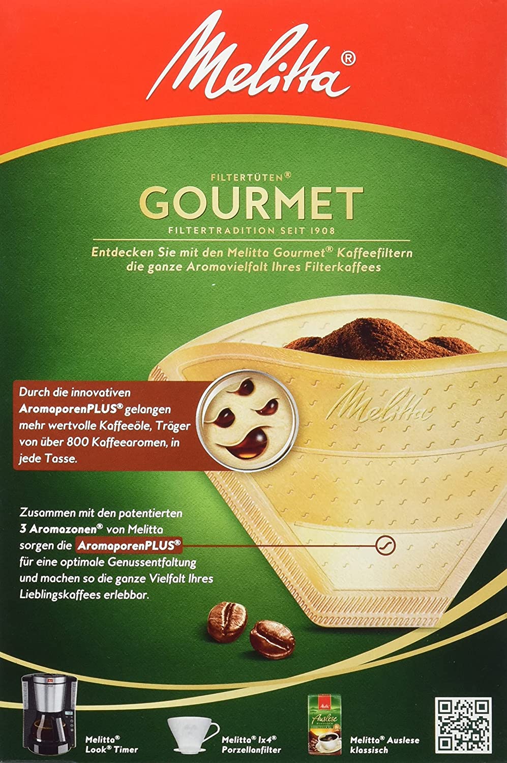 Melitta Gourmet sada filtračních sáčků 1x4 - 80ks (originální hnědá)