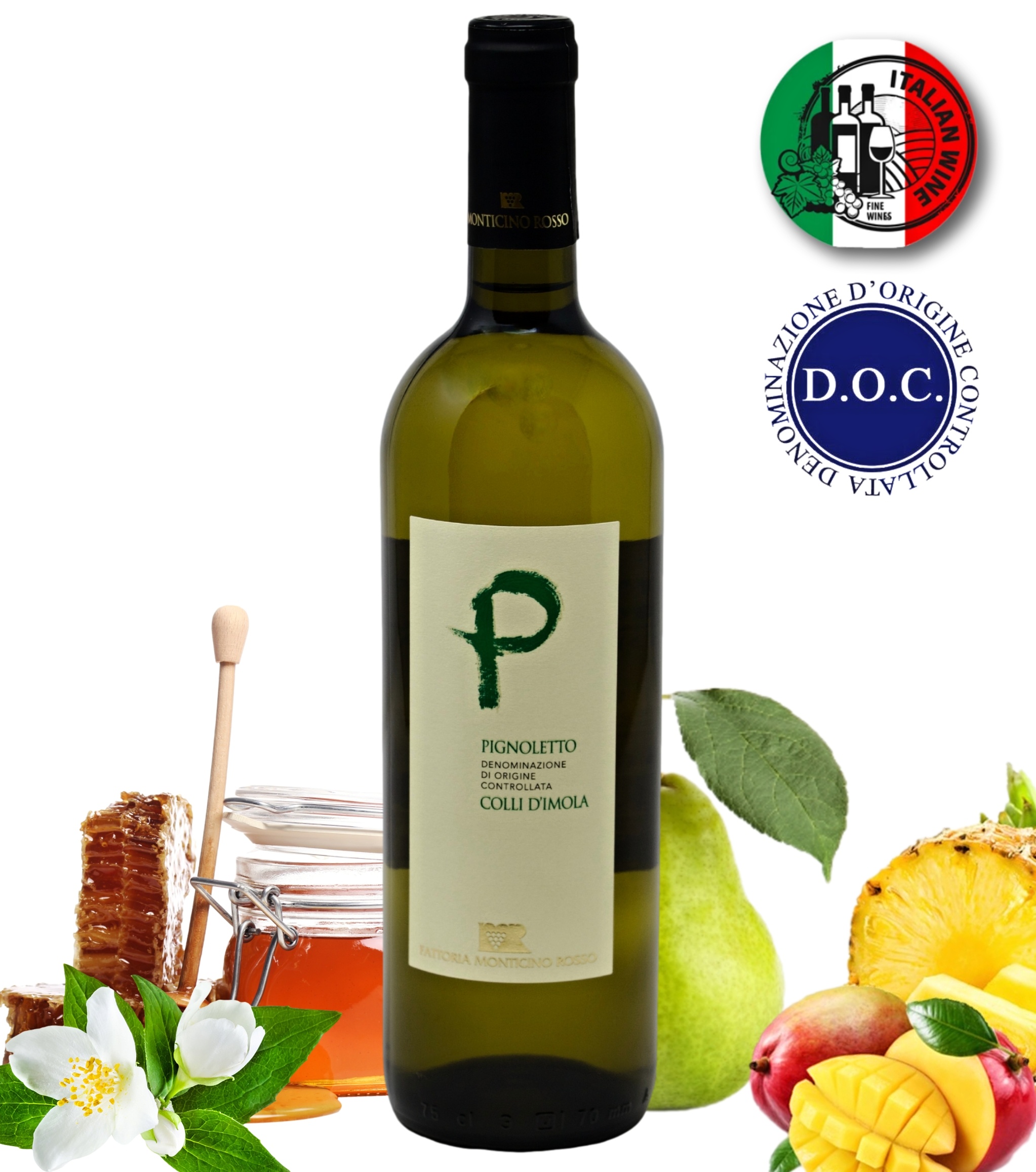 Fattoria Monticino Rosso Bíle víno - Pignoletto / P - DOC, Colli di Imola