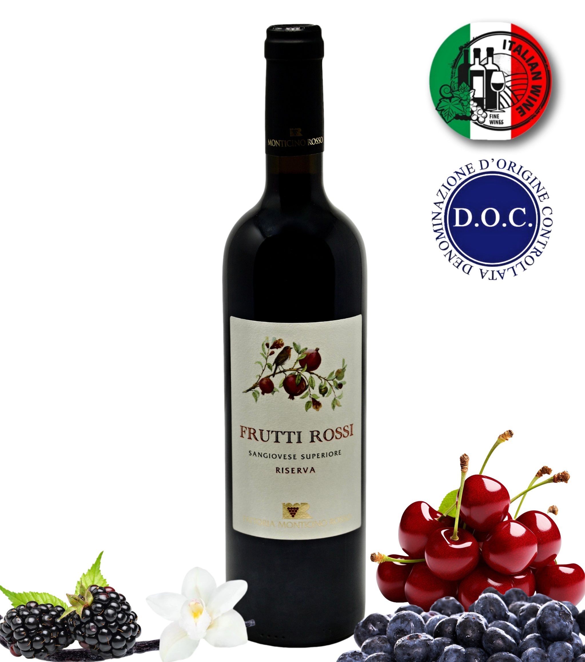 Fattoria Monticino Rosso Červené víno - Frutti Rossi - Romagna Sangiovese Superiore DOC Riserva
