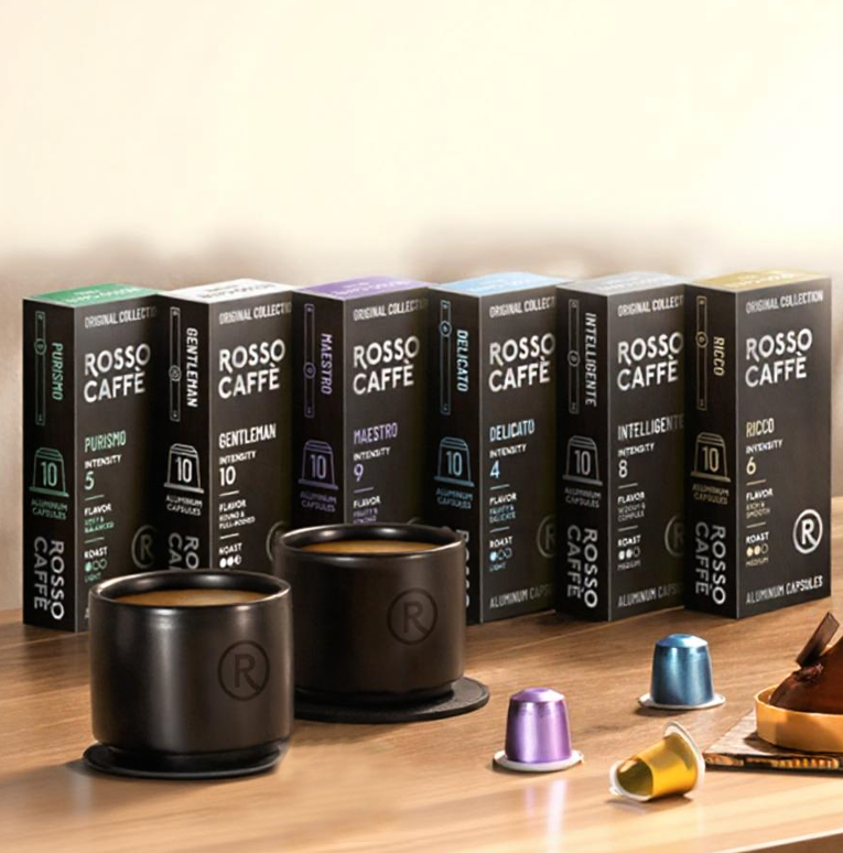 Degustační balíček ROSSO CAFFÈ – 6 druhů kávových kapslí | Nespresso kompatibilní (6 × 10 ks)