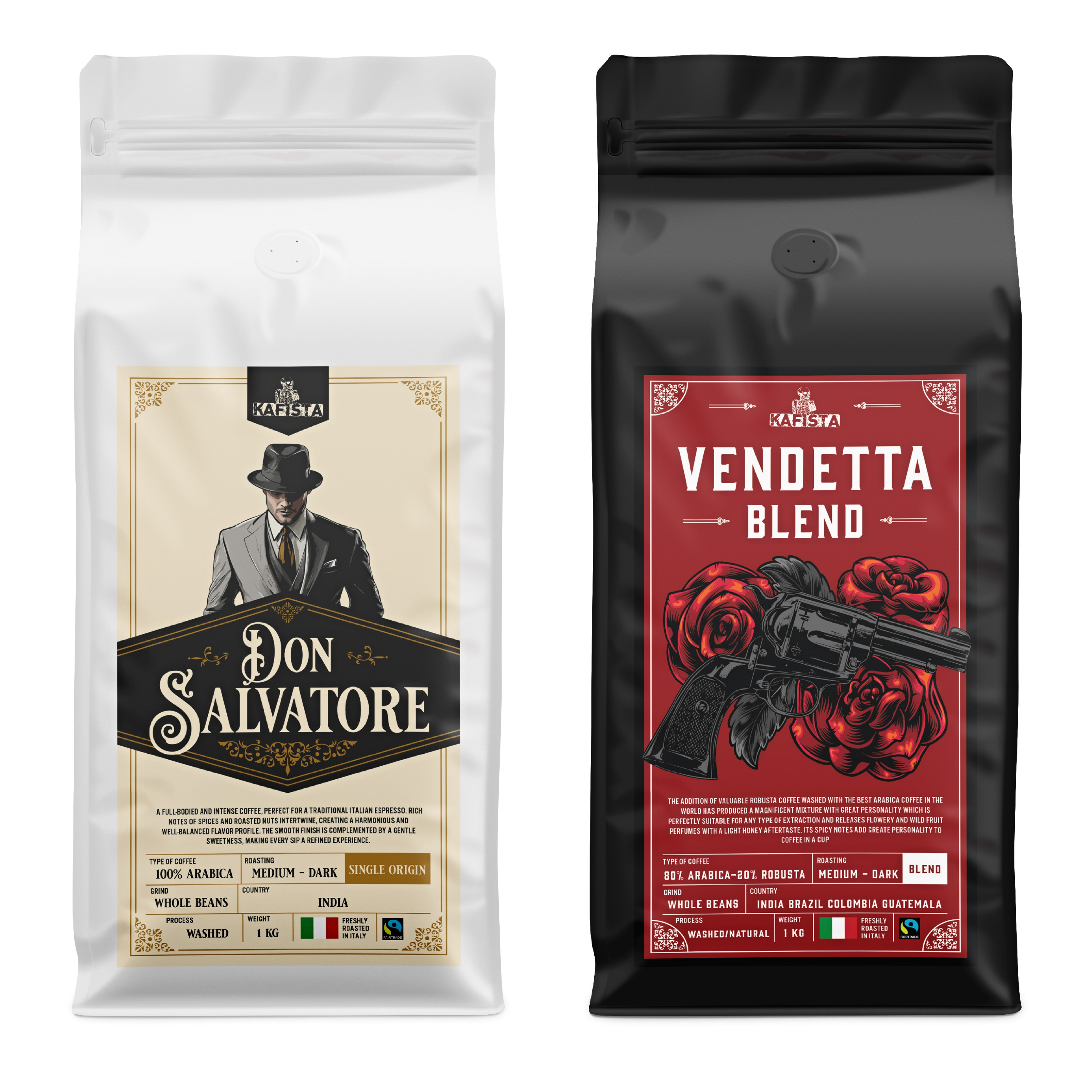 Kafista 1+1 sada zrnkové kávy Don Salvatore + Vendetta Blend | Espresso pražení | 2kg