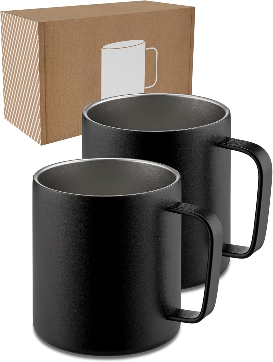 Lambda Coffee® LAMBDA COFFEE – Nerezové termohrnky set 2ks - 360 ml (dvojitá stěna)