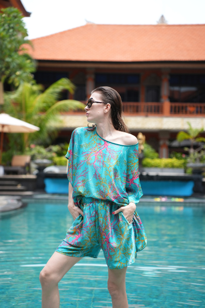 Modrý komplet Nature korál