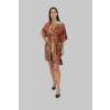 Terakota 3D šaty Oriental s rukávy