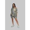Kraťasový komplet s halenkou na jedno rameno - Art šedý