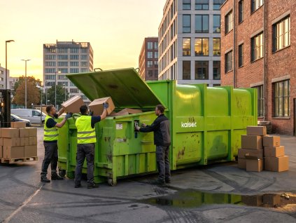 Lisovací kontejner na karton – krátkodobě na akce i dlouhodobě pro firmy